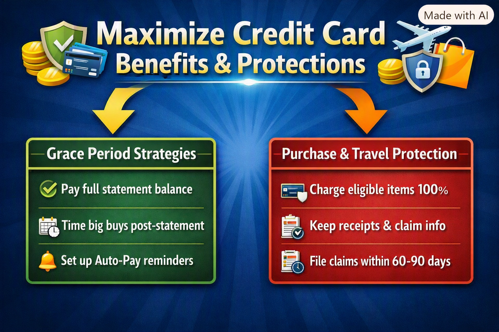 💳 Maximize Your Credit Card Power: Use grace periods wisely and unlock purchase & travel protections that save you money and stress!