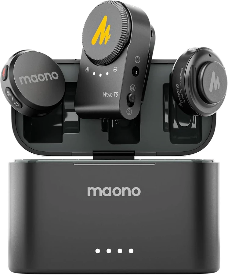 Maono Wave T5 WM650 Wireless Lavalier Microphone for Cameras